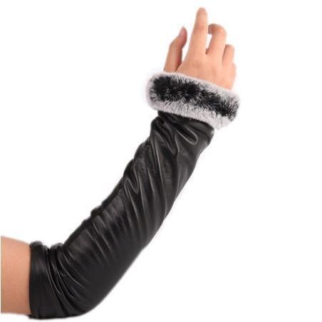 Женски кожени ръкавици без пръсти