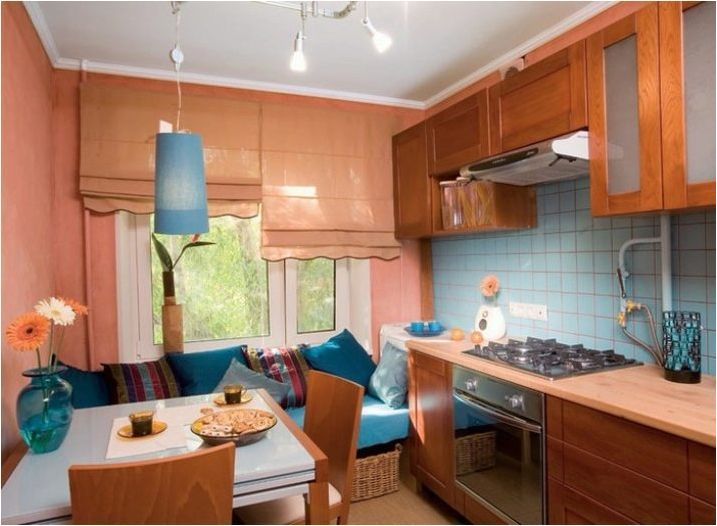 10 kV опции за дизайн на кухненски дизайн. m с диван