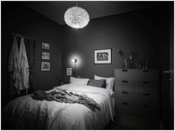 Черна спалня: избор на слушалки, тапети и завеси