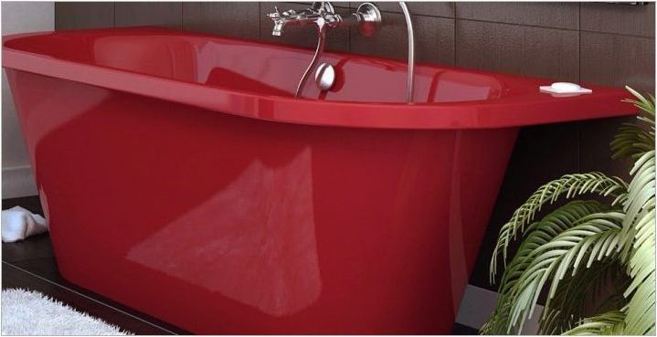 Червена баня: плюсове и минуси, цветови комбинации, примери