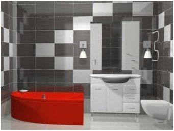 Червена баня: плюсове и минуси, цветови комбинации, примери