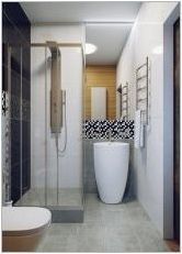 Дизайн на баня, комбиниран с 3-та квадратна тоалетна. М