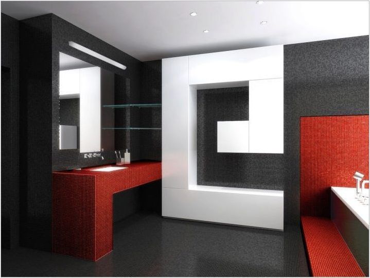 Дизайн Вътрешна баня в стила на високотехнологията