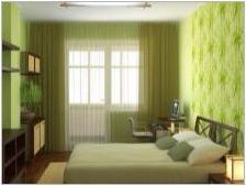Характеристики на използването на зелени завеси в интериора на спалнята