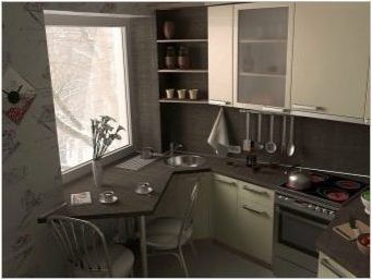 Идеи за кухненски интериор дизайн 5 кв. m in & # 171 + khrushchev & # 187 +