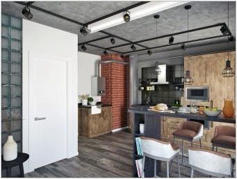 Loft кухня дневна интериорен дизайн