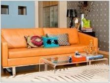 Оранжеви дивани в интериора