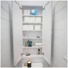 Вградени гардероби в тоалетната за тоалетната: видове, плюсове и минуси