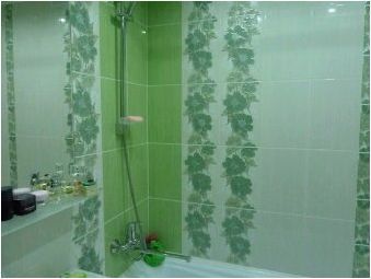 Зелена плочка в интериора на банята