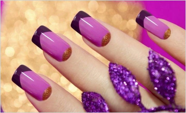 Виолетов френг на ноктите: идеи за декор и красива комбинация