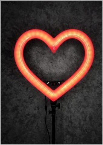Характеристики на пръстенните лампи под формата на сърце и техен избор