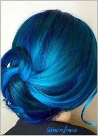 Черна и синя коса: нюанси и оцветяване