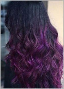 Черно и лилаво коса Цвят: опции и техники за оцветяване