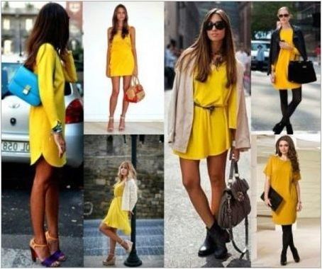 Какво да нося жълта рокля?