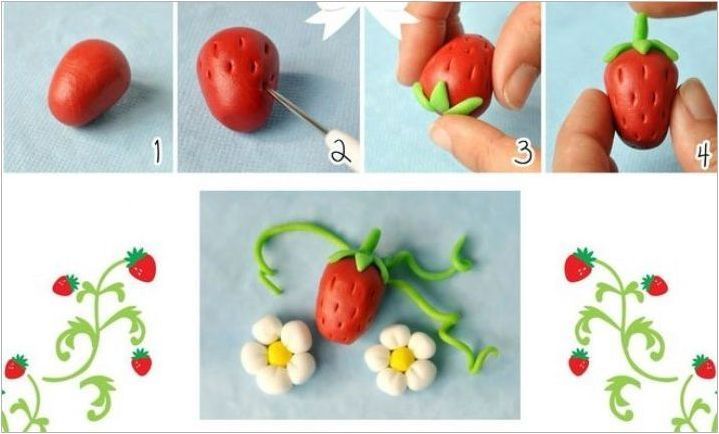 Как да направим ягоди от пластилин?