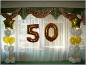 Как да украсите залата със собствените си ръце на годишнината от 50 години?