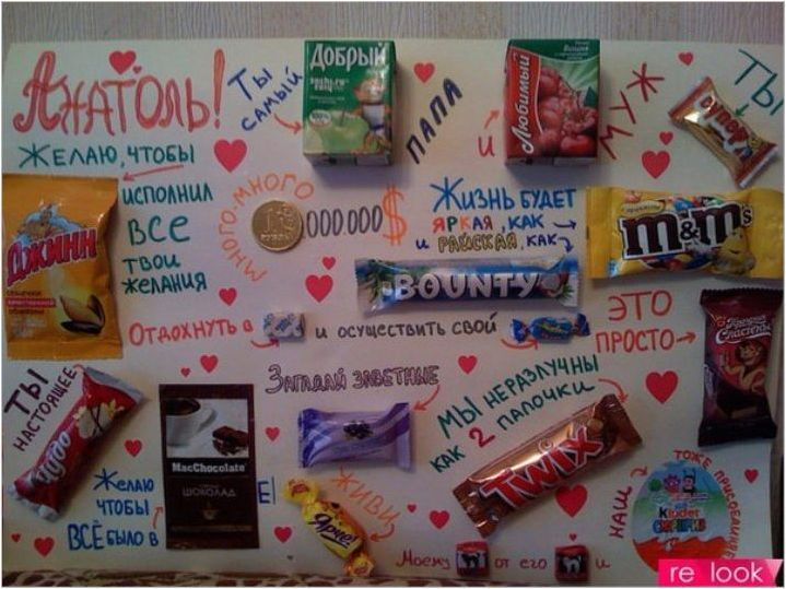 Осъществяване на плакати с бонбони за рожден ден