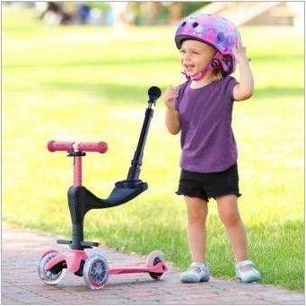 Детски скутери със седалка: характеристики и правила за избор