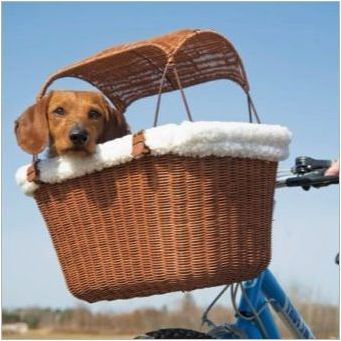 Кошници за кучета на велосипед: сортове, избор