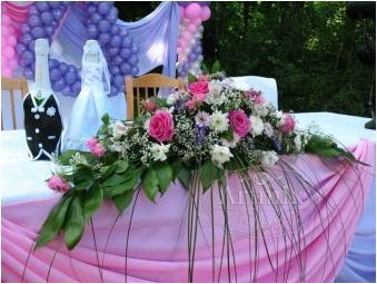 Декорация на сватбената маса на булката и младоженеца