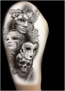 Татуировка стойност и скици & # 171 + театрална маска & # 187 +
