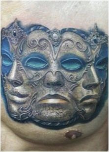 Татуировка стойност и скици & # 171 + театрална маска & # 187 +