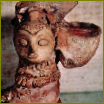 На снимката: каменна лампа във формата на женска глава, Мохенджо-Даро, долината на Инд, Пакистан, 3000-1500 г. пр. н. е