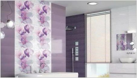 Дизайн на баня с орхидеи на плочки