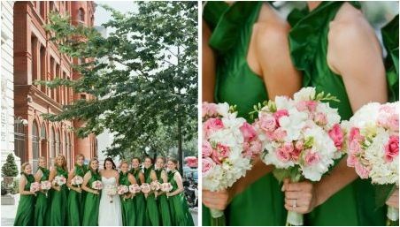 Сватба в зелено: опции за дизайн на нюанса и празник